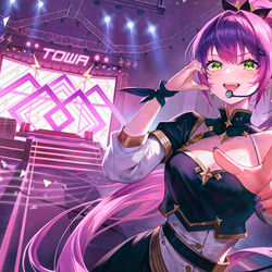 This is a pixiv picture whose title is 常闇トワ4周年記念LIVE_イラスト.