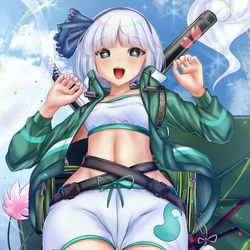 This is a pixiv picture whose title is 清明の二刀流.