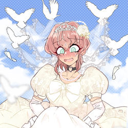 This is a pixiv picture whose title is 空飛ぶ花嫁♂.