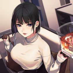 This is a pixiv picture whose title is 温まりたいお姉さん.