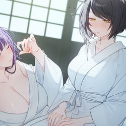 This is a pixiv picture whose title is 裟羅×雷電将軍.