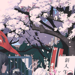 This is a pixiv picture whose title is 入学.