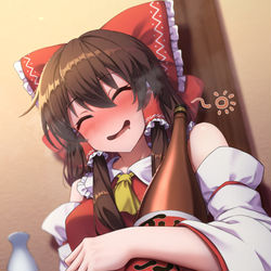 This is a pixiv picture whose title is 年越し前に寝ちゃった霊夢さん.