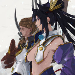 This is a pixiv picture whose title is 牛若丸と弁慶.