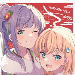 This is a pixiv picture whose title is あけおめスリーズブーケ.