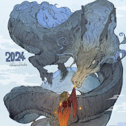 This is a pixiv picture whose title is みかんと新年.
