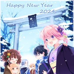 This is a pixiv picture whose title is 魔女たちの初詣【魔女は満月に咲く】.