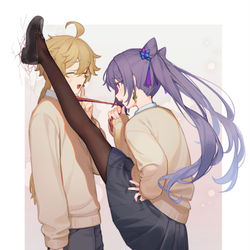 This is a pixiv picture whose title is 『虚勢』.