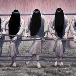 This is a pixiv picture whose title is バッハの旋律を夜に聴いてしまった貞子.