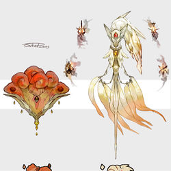 This is a pixiv picture whose title is ロコン・キュウコンモチーフの武器（ポケモン）.