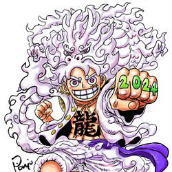 This is a pixiv picture whose title is 2024年あけましておめでとう！龍ニカ.