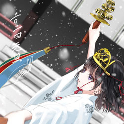 This is a pixiv picture whose title is 巫女舞.