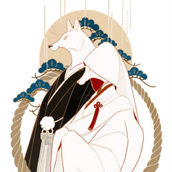 This is a pixiv picture whose title is 狐の嫁入り.