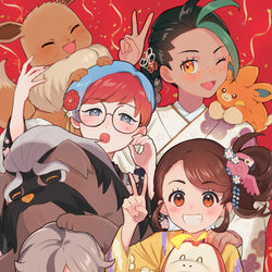 This is a pixiv picture whose title is お正月パルデア組.