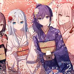 This is a pixiv picture whose title is Happy New Year 2024.