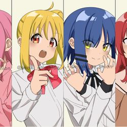 This is a pixiv picture whose title is ポーズを決める結束バンド.