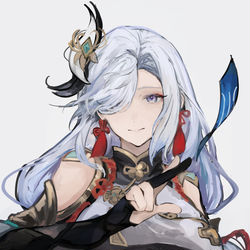 This is a pixiv picture whose title is 申鶴.