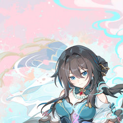 This is a pixiv picture whose title is 等烟雨.