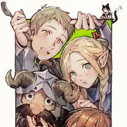 This is a pixiv picture whose title is ダンジョン飯アニメ.