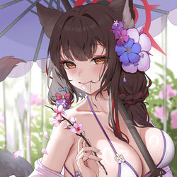 This is a pixiv picture whose title is 狐の春.