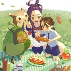 This is a pixiv picture whose title is 地べたピクニック.