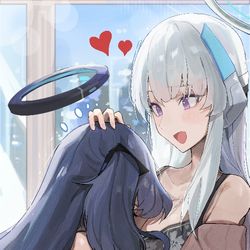 This is a pixiv picture whose title is 💙🤍.