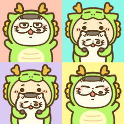 This is a pixiv picture whose title is 龍ふくまる【フリーアイコン】.