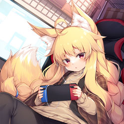 This is a pixiv picture whose title is 正月くつろぎちはやさん！.