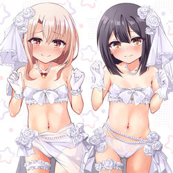 This is a pixiv picture whose title is ウエディングドレス☆イリヤ美遊.