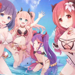 This is a pixiv picture whose title is 水着ルーセント学院.