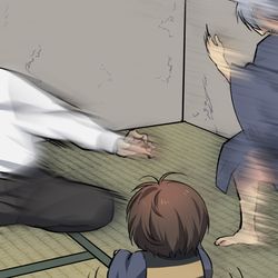 This is a pixiv picture whose title is 残像の父たち.