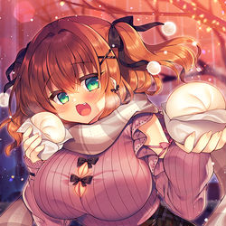 This is a pixiv picture whose title is 一緒に肉まん食べよ❤.