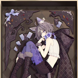 This is a pixiv picture whose title is チェシャ猫 / 初画集限定版特典.
