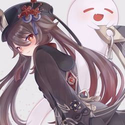 This is a pixiv picture whose title is 胡桃「.......////」.