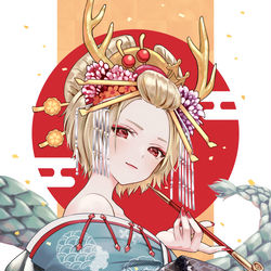 This is a pixiv picture whose title is 2024.