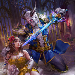 This is a pixiv picture whose title is Beauty vs the Beast.