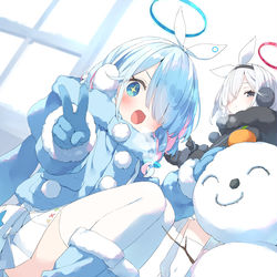 This is a pixiv picture whose title is 雪遊びアロプラ.