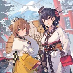 This is a pixiv picture whose title is 長門 陸奥.