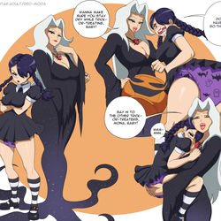 This is a pixiv picture whose title is Mona And Rin Halloween Costumes.