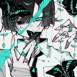 This is a pixiv picture whose title is 【 アオスジアゲハ 】.