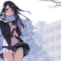 This is a pixiv picture whose title is 君のパンツが見たいSketch～冬～.