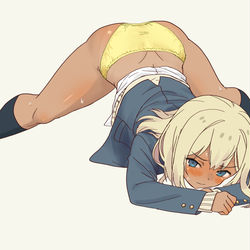 This is a pixiv picture whose title is ギャル崎さんにジャンケンで勝ったらあのポーズしてくれた　ぱんつ.