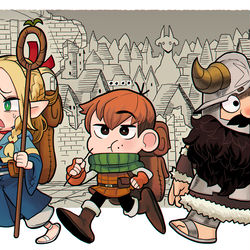 This is a pixiv picture whose title is delicious in dungeon.