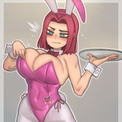 This is a pixiv picture whose title is Kallen bunny🐰❤️.