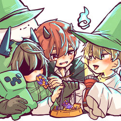 This is a pixiv picture whose title is 1度ボツにしたハロウィン落書き.