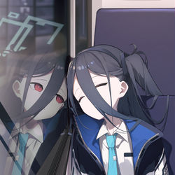 This is a pixiv picture whose title is sleep アリス in bus.