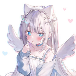 This is a pixiv picture whose title is 💜🤍.