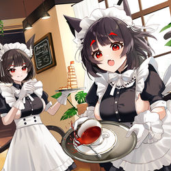 This is a pixiv picture whose title is メイド山城.