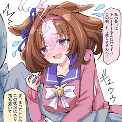 This is a pixiv picture whose title is 救いを求めるメイショウドトウちゃん.