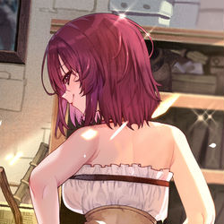 This is a pixiv picture whose title is 「大丈夫、はいてま....」 「忘れて💦～～～」.
